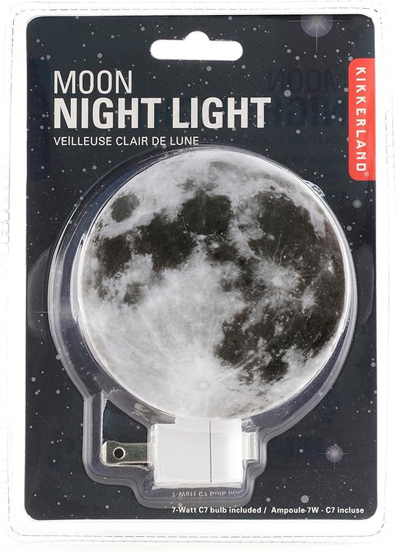 Kikkerland Glowing Moon Night Light, On/Off Switch, Novelty Gift - LeafyLoom