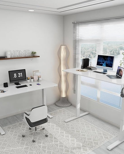 Whole Piece Top Manual Standing Desk Adjustable Height- Crank Stand Up Desk, Sit Stand Desk with Frame & Desktop, Computer Desk - LeafyLoom