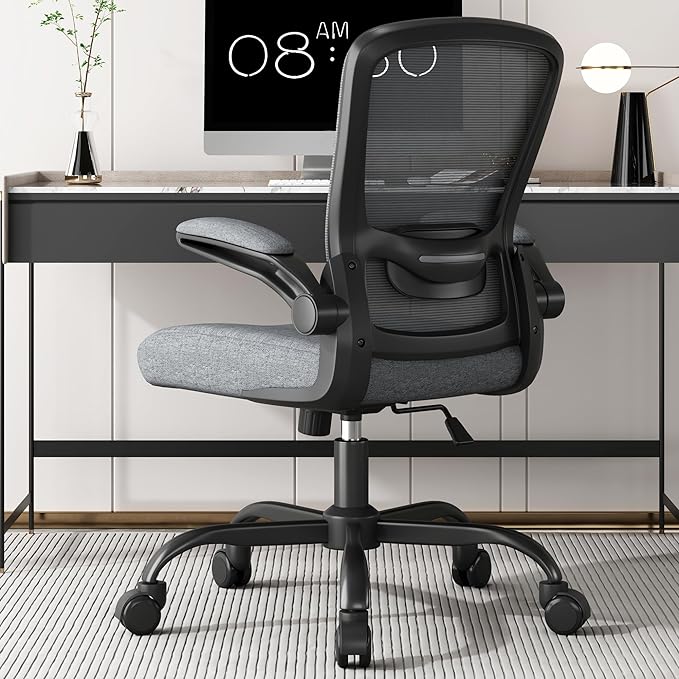Office Chair, Ergonomic Desk Chair with Adjustable Lumbar Support, High Back Mesh Computer Chair with Flip-up Armrests-BIFMA Passed Task Chairs, Executive Chair for Home Office - LeafyLoom