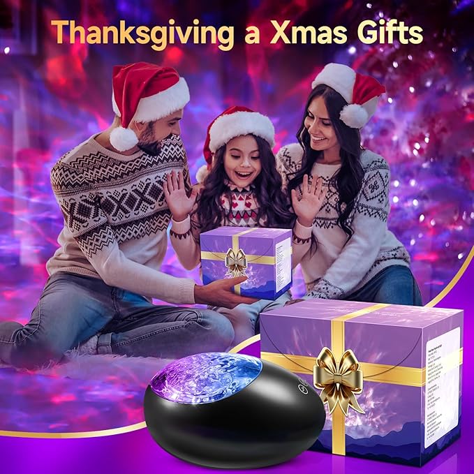 One Fire Gifts Box Galaxy Projector Light with 10 White Noise & Bluetooth Music, Remote Timer Galaxy Lights for Bedroom, Room Decor OneFire