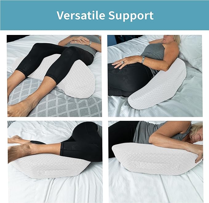 Bedsore Positioning Pillow for Bedsore Prevention and Faster Recovery - Heat Regulating Bed Sore Cushion for Butt Lifting and Easy Positioning - 2X Non-Skid Removable Covers (White) - LeafyLoom