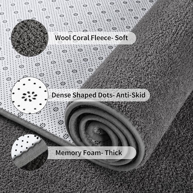 Area Rugs for Bedroom Living Room, 6x9 Dark Grey Super Soft Comfy Thickened Memory-Foam Indoor Carpets, Modern Aesthetic Minimalist Carpet for Boys Girls Adults Apartment Nursery Home Décor - LeafyLoom