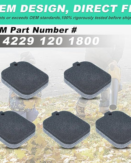 Adefol 5Pcs Air Filter for Stihl BG55 BG45 BG46 BG65 BG85 SH85 SH55 BR45 BR45C Backback Leaf Blower Replace 42291201800 - LeafyLoom