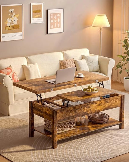 FABATO JS-TCT004-1108 Coffee Table, Rustic Brown - LeafyLoom