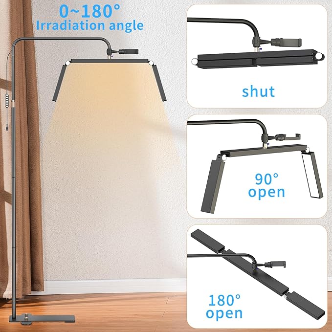 cenoz Lash Light for Eyelash Extensions, 36" Esthetician Light, Half Moon Light, Dual Arm LED Tattoo Light, Adjustable Floor LED Lamps for Makeup, Photography, Selfie, Video Recording(BLACK) - LeafyLoom