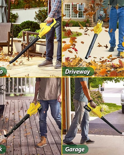 Cordless Leaf Blower Battery Powered: 20V Electric Leaf Blower with Charger and 4.0Ah Battery - Lightweight Small Blower Battery Operated for Driveway | Patio | Garage - LeafyLoom