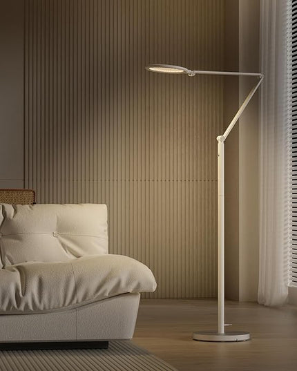 Honeywell LED Floor Lamp - F01WT Sunturalux™ Eye Caring Dimmable Standing Light with Remote,Bright Natural Daylight 5 Colors & 5 Brightness Adjustable Tall Lampara for Home Office Living Room Bedroom - LeafyLoom