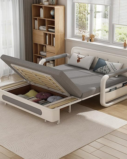 Pull Out Sofa Bed, Modern Tufted Convertible Sleeper Sofa, with Storage, Couch Bed for Living Room (34.25" D x 59.05" W x 37.4" H)… - LeafyLoom