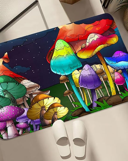 Mushroom Rugs for Bedroom Small Fantasy Mushroom Prints Rugs for Bedroom Mushroom Area Rugs for Girls Bedroom for Home Dining Living Room Rugs, 2'×3' - LeafyLoom