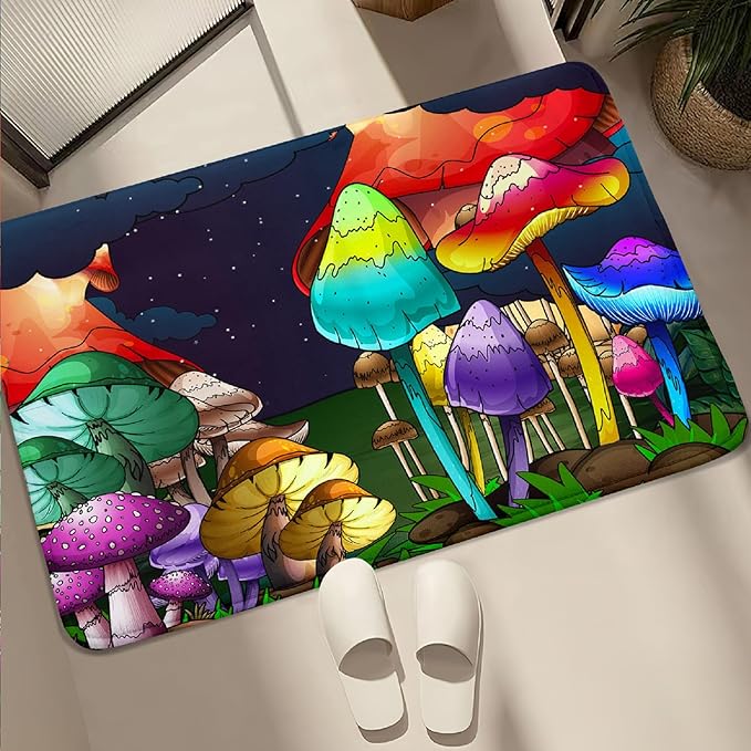 Mushroom Rugs for Bedroom Small Fantasy Mushroom Prints Rugs for Bedroom Mushroom Area Rugs for Girls Bedroom for Home Dining Living Room Rugs, 2'×3' - LeafyLoom