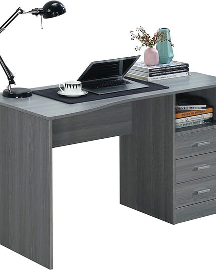 Techni Mobili RTA-8404-GRY Classic Computer Desk with Multiple Drawers, 51.2" W x 23.6" D x 29.5" H, Grey - LeafyLoom