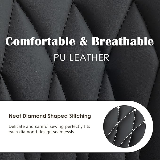YOUNUOKE Office Desk Chair, Comfy Home Office Chairs, Small Comfortable Desk Chairs with Wheels, Armless PU Leather Chairs for Computer Conference, Black - LeafyLoom