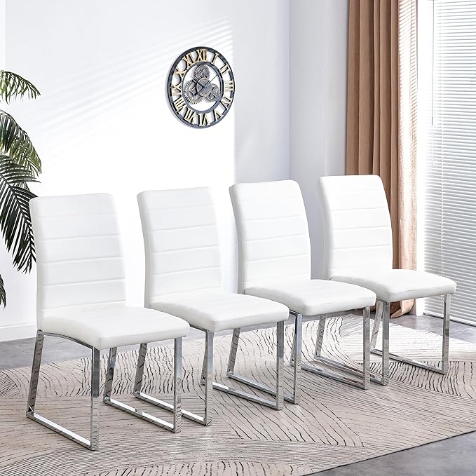 NicBex Haerin-SD-00385-LWJ Dining Chairs, 16.1"x21.3"x36.6", White - LeafyLoom
