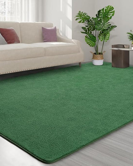 Area Rugs for Bedroom Living Room, 6x9 Green Super Soft Comfy Thickened Memory-Foam Indoor Carpets, Modern Aesthetic Minimalist Carpet for Boys Girls Adults Apartment Nursery Home Décor - LeafyLoom