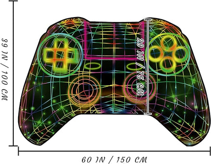 Gaming Rug Teen Boys Carpet Glow in The Blacklight Gamer Rug for Boys Room Playroom Non-Slip Area Rug Kids Boys Girls Game Room Casual Mat (60"x39") - LeafyLoom