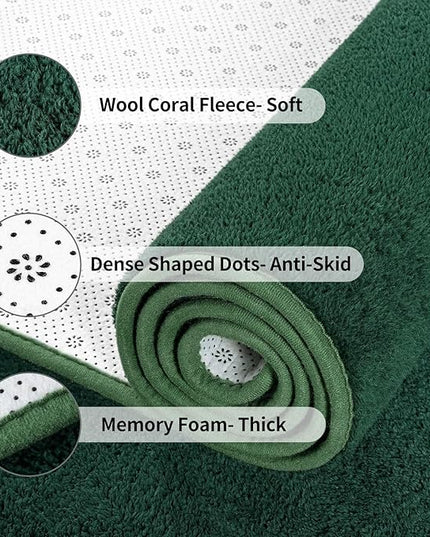 Area Rugs for Bedroom Living Room, 7x10 Dark Green Super Soft Comfy Thickened Memory-Foam Indoor Carpets, Modern Aesthetic Minimalist Carpet for Boys Girls Adults Apartment Nursery Home Décor - LeafyLoom