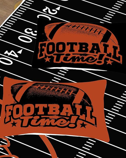Tailor Shop Sports Football Bedding Set for Boys Kids Teens ，Football Comforter Sets Twin Size Black Rugby Theme Bedding Set with 1 Comforter 1 Pillowcases… - LeafyLoom