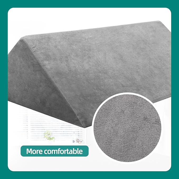 Bed Wedges & Body Positioners for Elderly and Adults (3 in 1), 40 Degree Triangle Wedges for Bed Positioning, Side Wedge Pillows for after Surgery, Bed Wedges for Bedsores, Wedges for Body - LeafyLoom