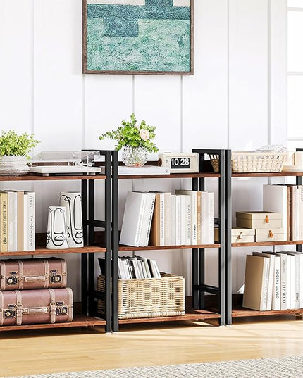 Small Bookshelf for Small Spaces, 3 Tier Small Book Shelf Organizer, Narrow Bookcase for Small Spaces, Small Bookcase for Bedroom, Living Room, Home, Office, 120 lbs Weight Capacity (Brown) - LeafyLoom