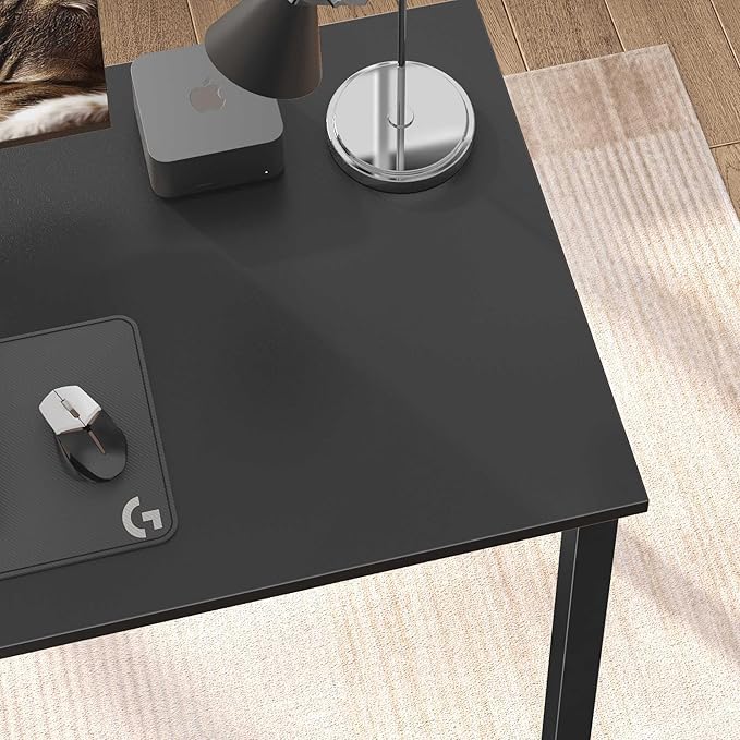 Computer Desk,55.1 inches Office Desk & Workstations for Home Office, Gaming Desk Computer Table,Modern Simple Style Laptop Table, Black - LeafyLoom