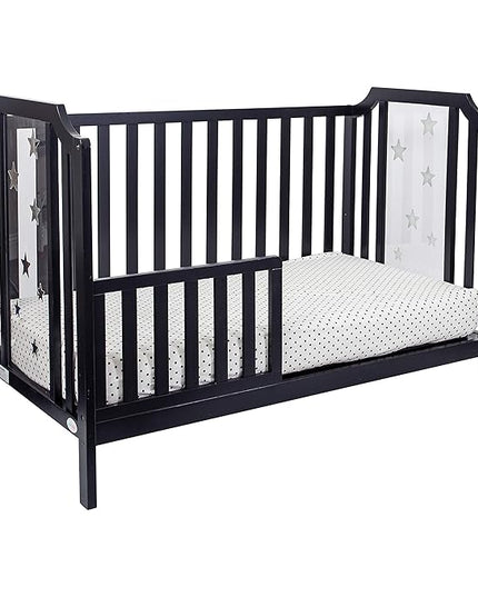 Suite Bebe Celeste 3 in 1 Convertible Island Crib Wood and Acrylic, Black - LeafyLoom