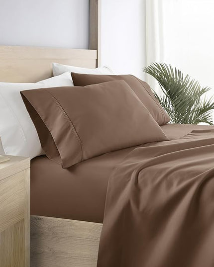 Linen Market Bed Sheets for Full Size Bed (Taupe) - Sleep Better Than Ever with These Soft and Cooling Full Sheets - Deep Pocket Fits 16" Thick Beds - 4 Piece Full Sheet Set - LeafyLoom