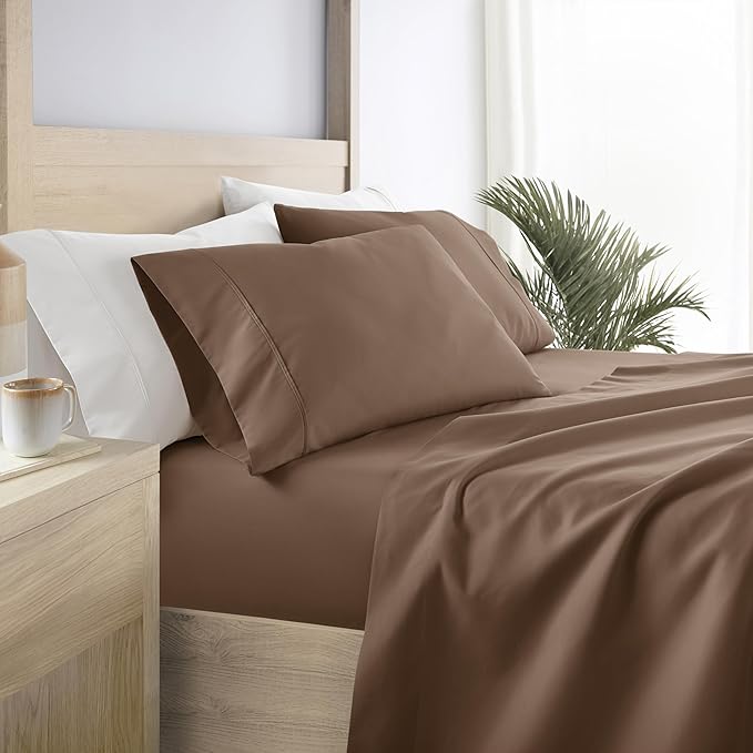 Linen Market Bed Sheets for Full Size Bed (Taupe) - Sleep Better Than Ever with These Soft and Cooling Full Sheets - Deep Pocket Fits 16" Thick Beds - 4 Piece Full Sheet Set - LeafyLoom