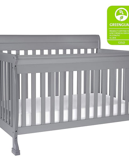 DaVinci Kalani 4-in-1 Convertible Crib in Grey, Greenguard Gold Certified - LeafyLoom