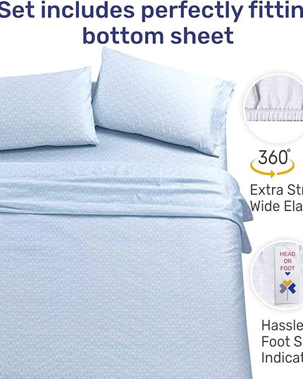 California Design Den California King Sheet Set - 100% Cotton, 600 Thread Count Deep Pocket, Soft Sateen Luxury Hotel-Quality Cal King Sheet Set - Urban Geometric Pattern - LeafyLoom