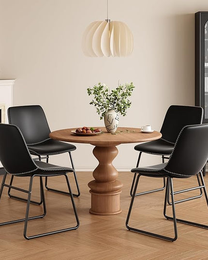 Dining Chairs Set of 4, Kitchen & Dining Room Chairs Dining Chairs Midcentury Modern Chair, Mid Century Faux Leather Dining Chair Comfortable,Dining Chair for Home - LeafyLoom