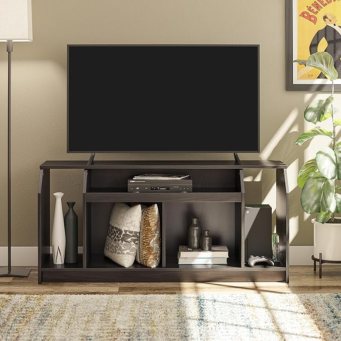 Ameriwood Home The Loft Stand for TVs up to 59”, Black Oak - LeafyLoom