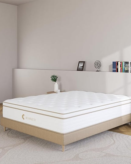 Full Size Mattress, 12 Inch White Full Mattress in a Box, Memory Foam Individually Pocket Coils for Pain Relief, Medium Firm Full Mattresses, CertiPUR-US Certified. - LeafyLoom