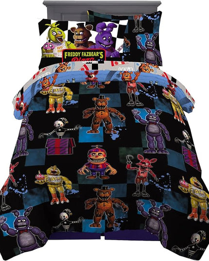 Franco Kids Bedding Super Soft Comforter and Sheet Set with Sham, 5 Piece Twin Size, Five Nights At Freddy's - LeafyLoom
