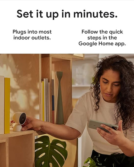 Google indoor Nest Security Cam 1080p (Wired) - 2nd Generation - Snow GoogleLLC