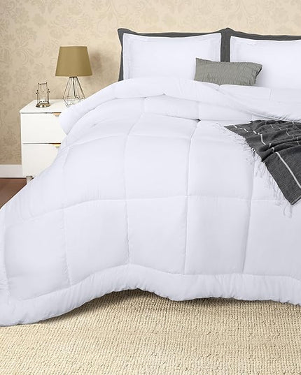 Utopia Bedding King Size Comforter Set with 2 Pillow Shams, Bedding Comforter Sets, Down Alternative White Comforter, Soft and Comfortable, Machine Washable - LeafyLoom