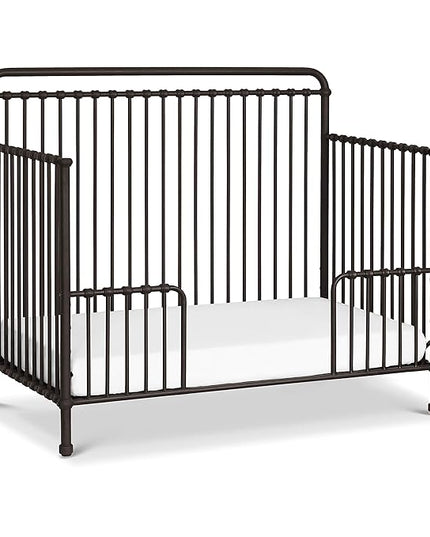 Namesake Winston 4-in-1 Convertible Metal Crib in Vintage Iron, Greenguard Gold Certified - LeafyLoom