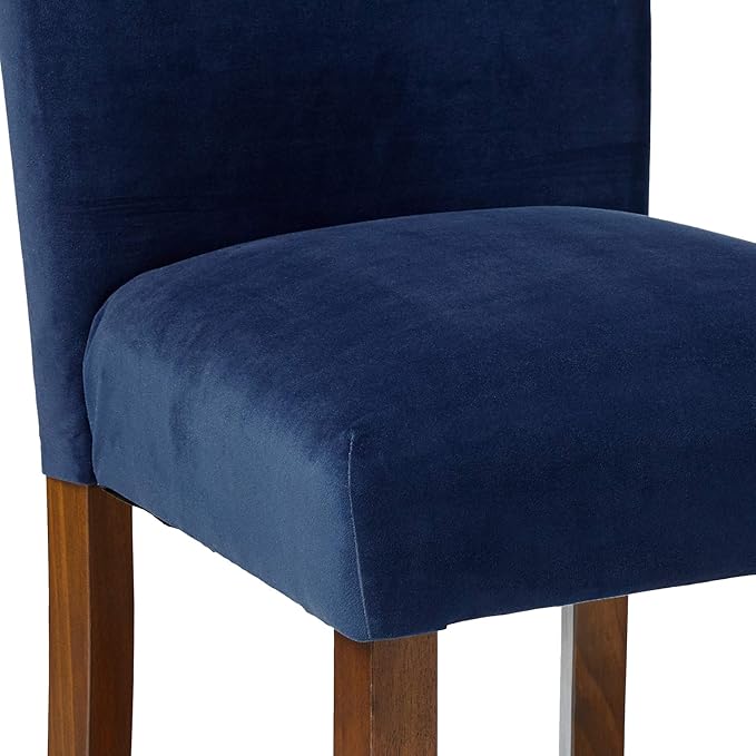 HomePop Parsons Classic Upholstered Accent Dining Chair, Set of 2, Navy Velvet - LeafyLoom