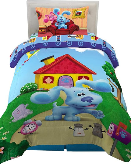 Franco Kids Bedding Super Soft Comforter and Sheet Set, 4 Piece Twin Size, Blues Clues - LeafyLoom