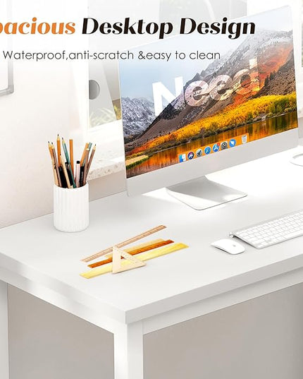 Need Small Computer Desk - 39 3/8'' Inches Heavy Duty Writing Desks, Simple Laptop Corner Table for Home Office,Dormitory AC3DW10060 - LeafyLoom
