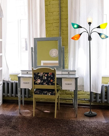 Catalina Lighting 20744-000 Medusa 5-Light Adjustable Floor Lamp, Standing Lamp, Multi-Head Lamp, Living Room Floor Light, LED Bulb NOT Included, 67.75", Multi-Color - LeafyLoom