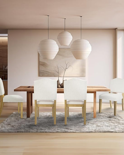 HomePop Open Back Upholstered Dining Chair - Cream Textured Woven (Single Pack) - LeafyLoom