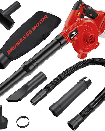 Cordless Leaf Blower for Milwaukee M18 Battery,Electric Jobsite Air Blower with Brushless Motor,6 Variable Speed Up to 180MPH,2-in-1 Handle Electric Blower and Vacuum Cleaner(Battery Not Included) - LeafyLoom