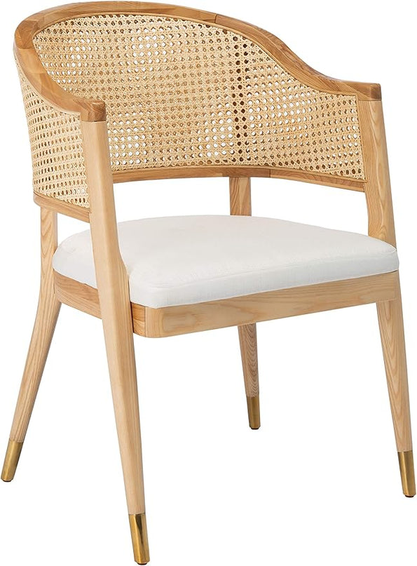Safavieh Couture Home Collection Rogue Natural Rattan Living Room Dining Accent Chair (Fully Assembled) SFV4106B - LeafyLoom