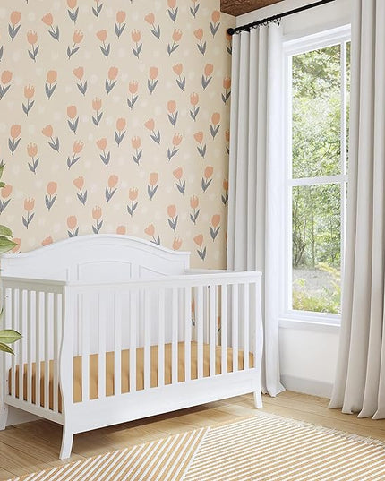 DaVinci Emmett 4-in-1 Convertible Crib in White, Greenguard Gold Certified - LeafyLoom