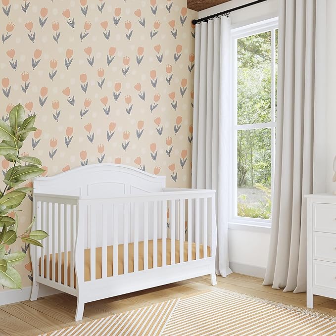 DaVinci Emmett 4-in-1 Convertible Crib in White, Greenguard Gold Certified - LeafyLoom