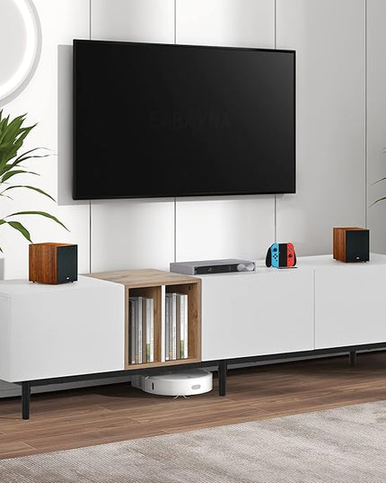 NicBex TV Stand for 80 Inch TV Modern TV Media Console Table with Large Storage Cabinet,Entertainment Center with Storage for Living Room,Bedroom,76.8 Inch,White - LeafyLoom
