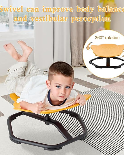 Spinning Chair for Autistic Kids Sit and Spin Chair for Kids Swivel Sensory Chair Elephant Spinning Seat Autism Sensory Chair Items for Sensory Room Training Balance Body Coordination - LeafyLoom