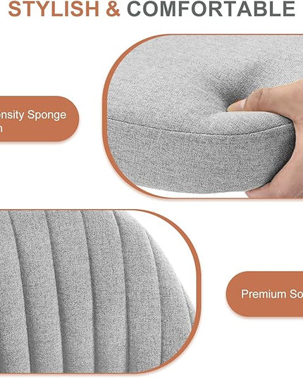MCQ Office Desk Chair, Modern Cute Rolling Vanity Swivel Task Chairs with Wheels, Comfortable Back Seat Armless for Home, Bedrooms, Office, Study, Student, Adults, Make-up, Dressing Room, Cloud - LeafyLoom