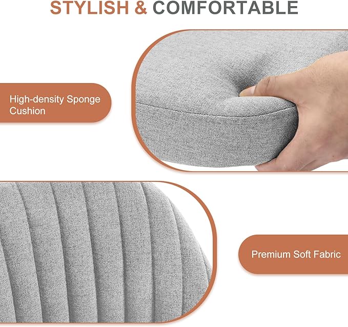 MCQ Office Desk Chair, Modern Cute Rolling Vanity Swivel Task Chairs with Wheels, Comfortable Back Seat Armless for Home, Bedrooms, Office, Study, Student, Adults, Make-up, Dressing Room, Cloud - LeafyLoom