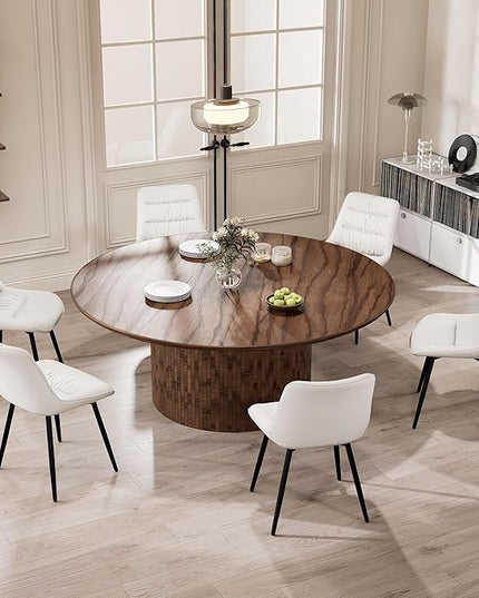 Kidol & Shellder Modern Dining Chairs Set of 2 Kitchen & Dining Room Chairs Upholstered Accent Chair Living Room Chairs Kitchen Chairs Comfy Chair for Bedrooms Waiting Room Home(White) - LeafyLoom